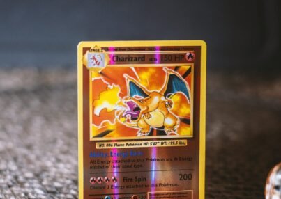 pokemon trading card on