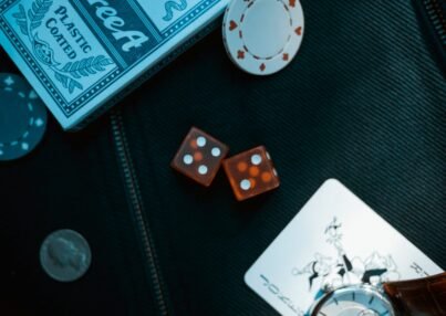 two orange dice on